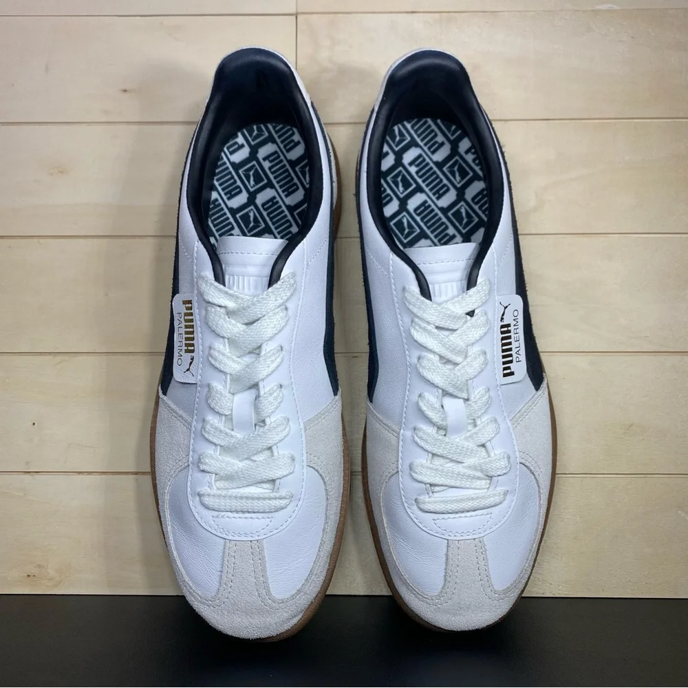 Puma Palermo Leather Sneakers Men's Size 9 Shoes White Vapor Gray Gum - Picture 8 of 11